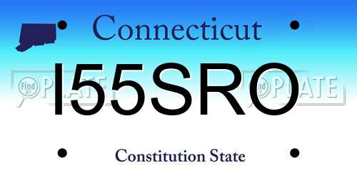 I55SRO Connecticut License Plate