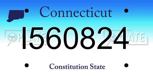 I560824 Connecticut License Plate