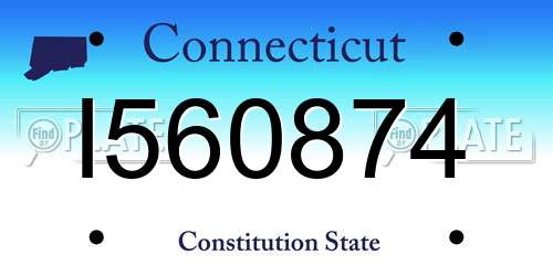 I560874 Connecticut License Plate