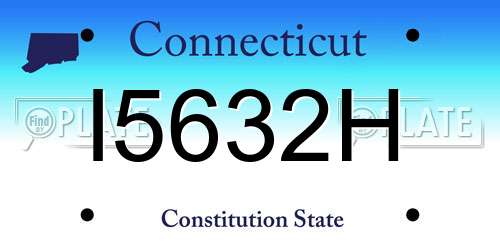 I5632H Connecticut License Plate