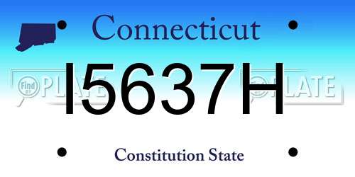 I5637H Connecticut License Plate