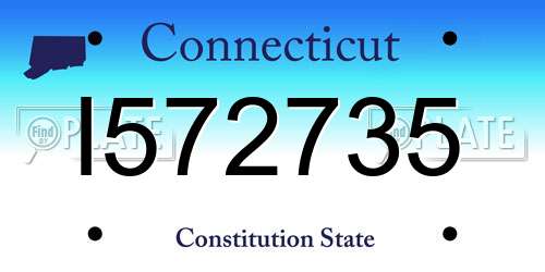I572735 Connecticut License Plate