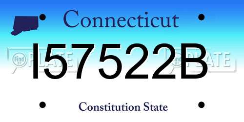 I57522B Connecticut License Plate