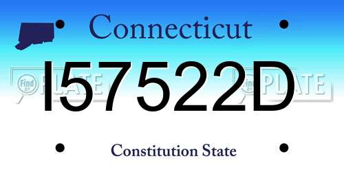 I57522D Connecticut License Plate