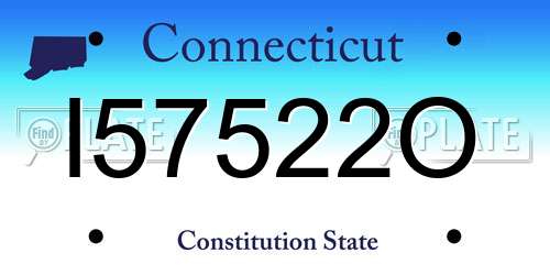 I57522O Connecticut License Plate