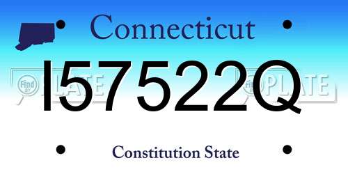 I57522Q Connecticut License Plate