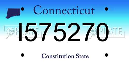 I575270 Connecticut License Plate