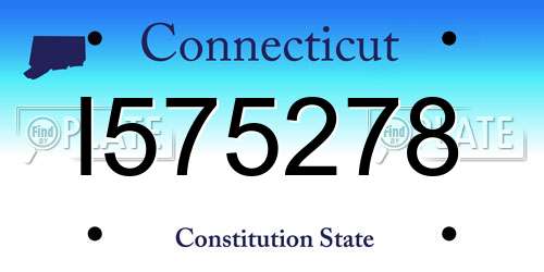 I575278 Connecticut License Plate