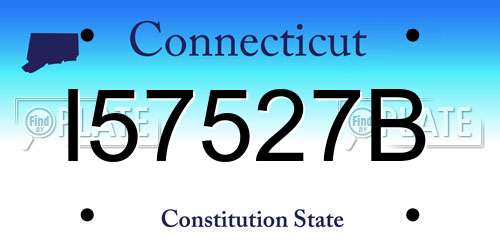 I57527B Connecticut License Plate