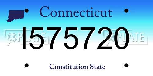 I575720 Connecticut License Plate