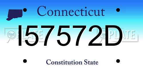 I57572D Connecticut License Plate