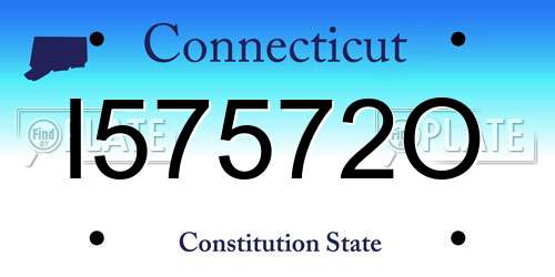 I57572O Connecticut License Plate