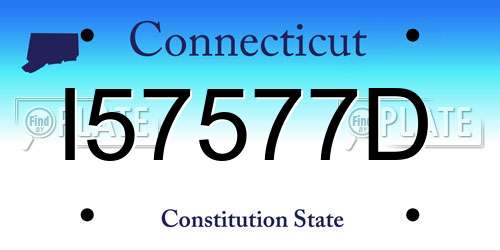 I57577D Connecticut License Plate