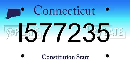 I577235 Connecticut License Plate