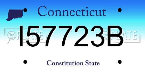I57723B Connecticut License Plate