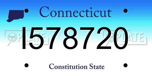 I578720 Connecticut License Plate