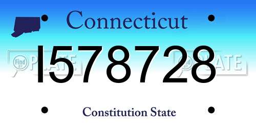 I578728 Connecticut License Plate