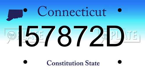 I57872D Connecticut License Plate