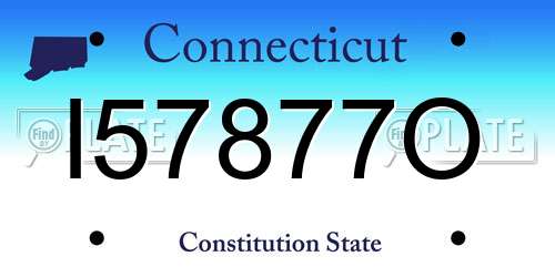 I57877O Connecticut License Plate