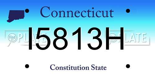 I5813H Connecticut License Plate