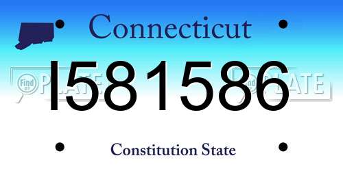 I581586 Connecticut License Plate