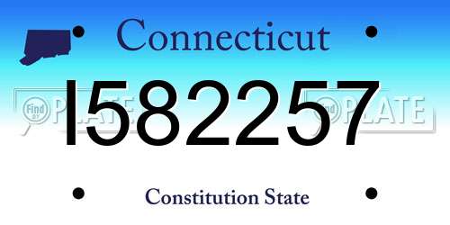 I582257 Connecticut License Plate