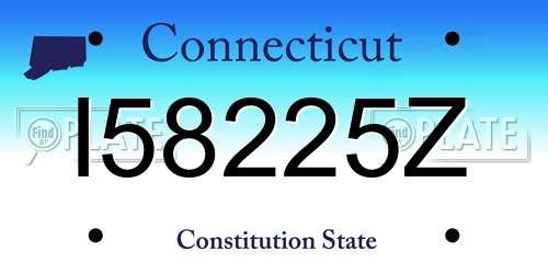 I58225Z Connecticut License Plate