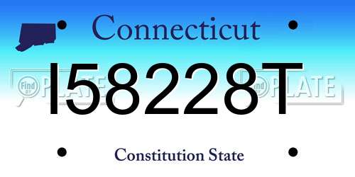 I58228T Connecticut License Plate