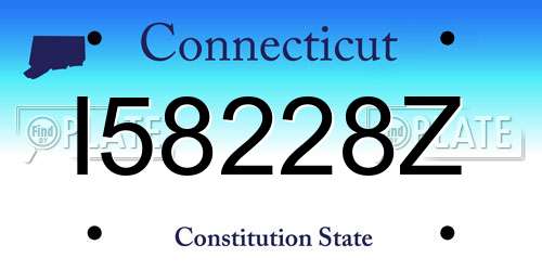 I58228Z Connecticut License Plate