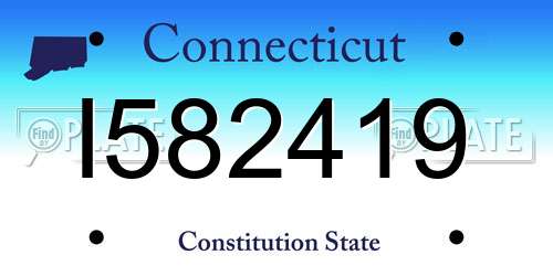 I582419 Connecticut License Plate