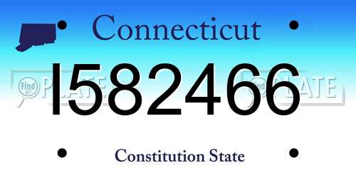 I582466 Connecticut License Plate