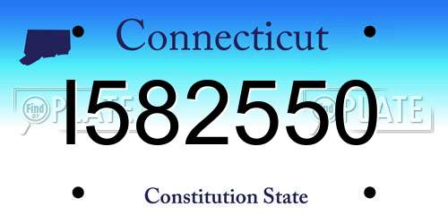 I582550 Connecticut License Plate