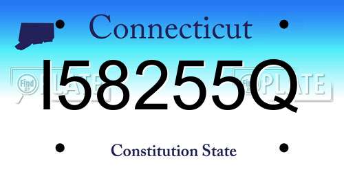 I58255Q Connecticut License Plate