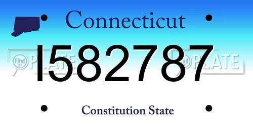 I582787 Connecticut License Plate