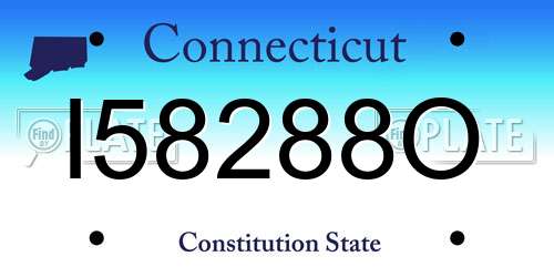 I58288O Connecticut License Plate