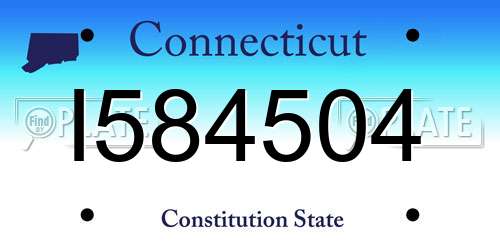 I584504 Connecticut License Plate