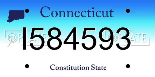 I584593 Connecticut License Plate