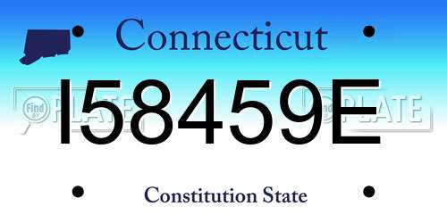 I58459E Connecticut License Plate