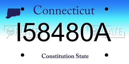 I58480A Connecticut License Plate
