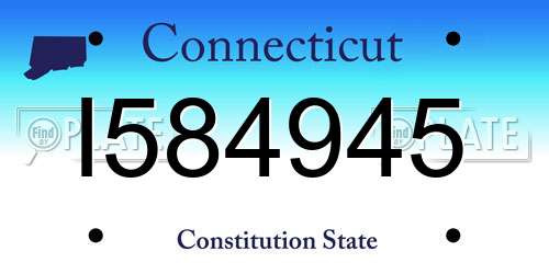 I584945 Connecticut License Plate