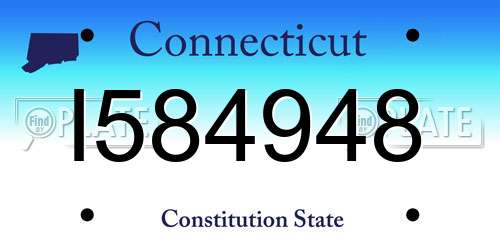 I584948 Connecticut License Plate