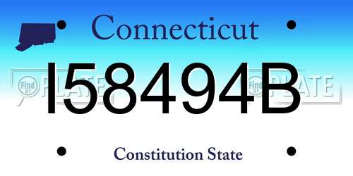 I58494B Connecticut License Plate