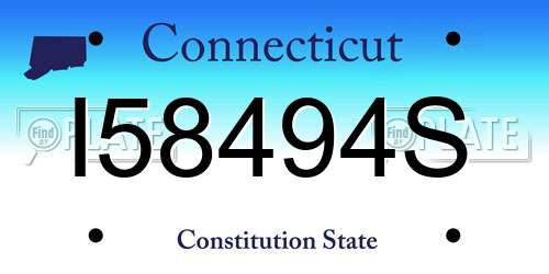 I58494S Connecticut License Plate
