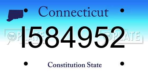 I584952 Connecticut License Plate