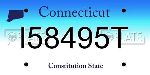 I58495T Connecticut License Plate