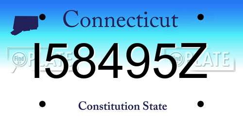 I58495Z Connecticut License Plate
