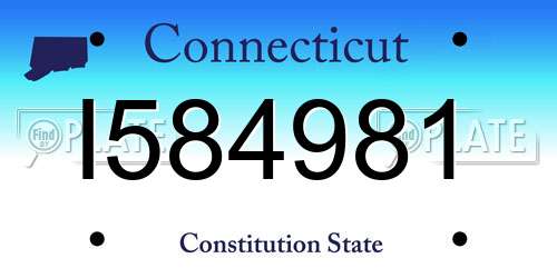 I584981 Connecticut License Plate