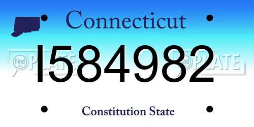 I584982 Connecticut License Plate