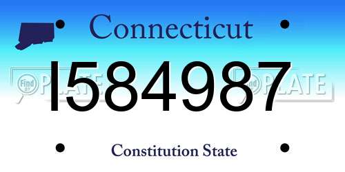 I584987 Connecticut License Plate