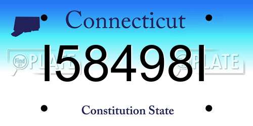 I58498I Connecticut License Plate